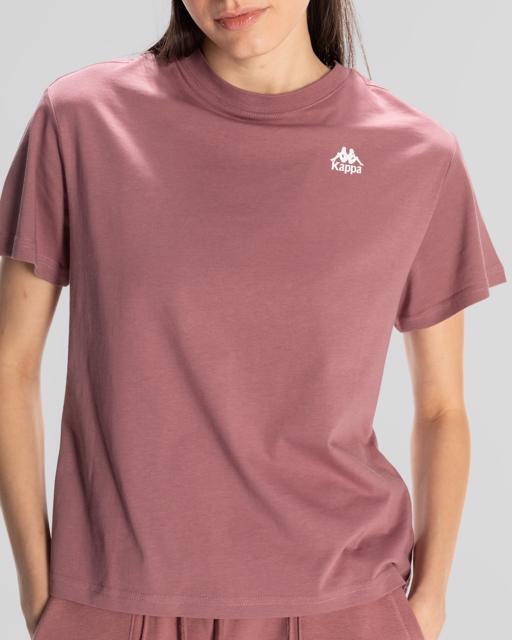 Pembe Kappa Authentic Shoshanna T-Shirt Kadın Gül Kurusu Regular Fit Tişört - KAPPA® Türkiye