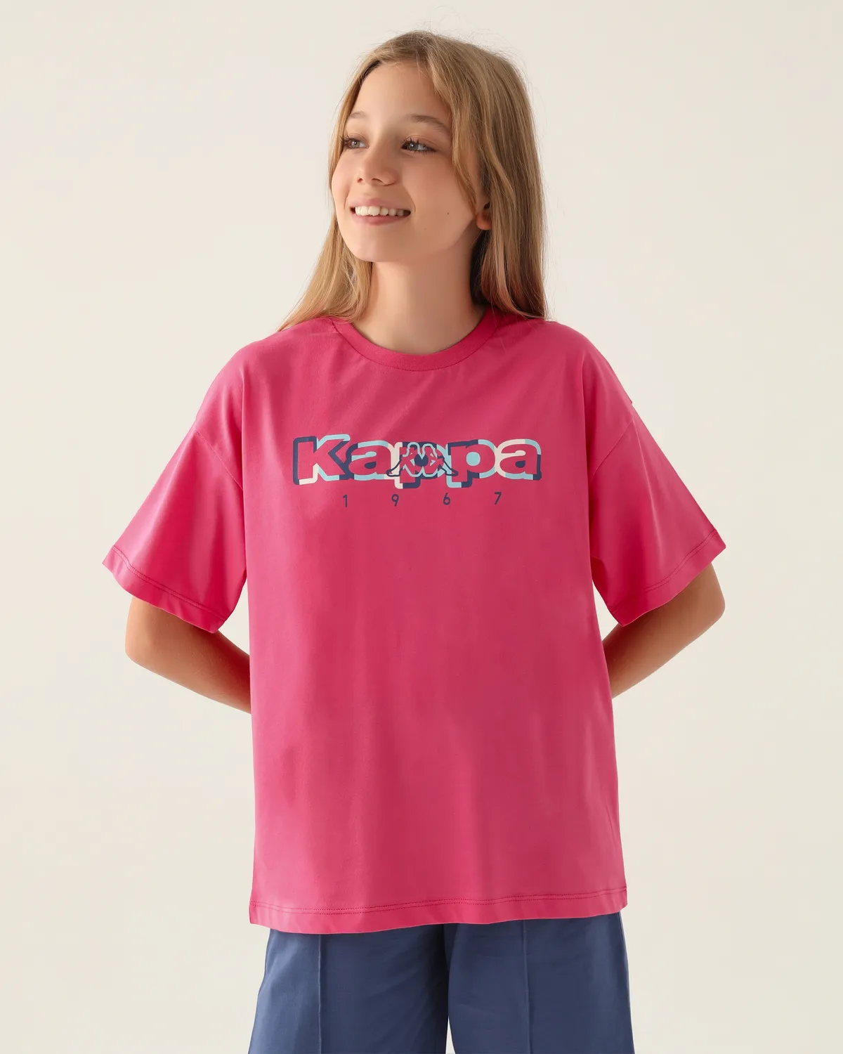 Pembe Logo Camila Kız Çocuk Açık Pembe Regular Fit Tişört