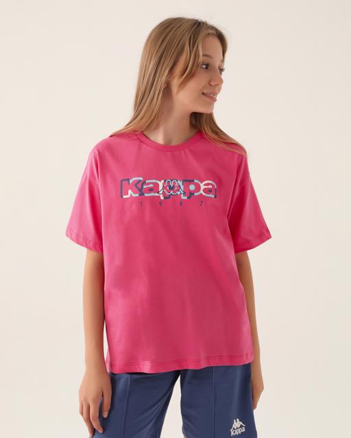 Pembe Logo Camila Kız Çocuk Açık Pembe Regular Fit Tişört - KAPPA® Türkiye