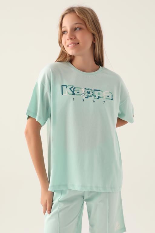 Mavi Logo Camila Kız Çocuk Cam Göbeği Regular Tişört - KAPPA® Türkiye