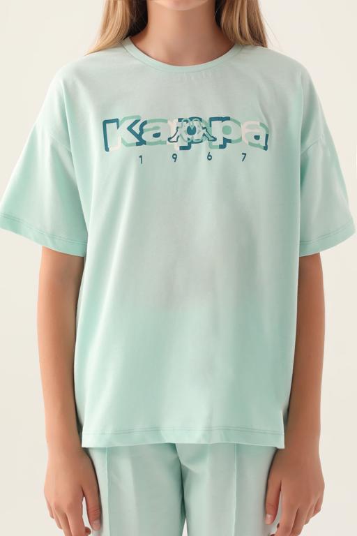 Mavi Logo Camila Kız Çocuk Cam Göbeği Regular Tişört - KAPPA® Türkiye