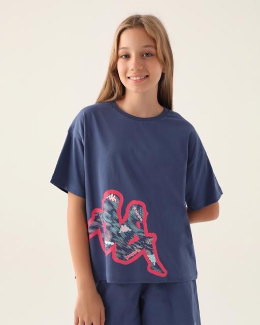 Mavi Logo Camryn Kız Çocuk Mavi Regular Tişört - KAPPA® Türkiye