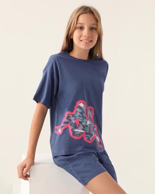 Mavi Logo Camryn Kız Çocuk Mavi Regular Tişört - KAPPA® Türkiye