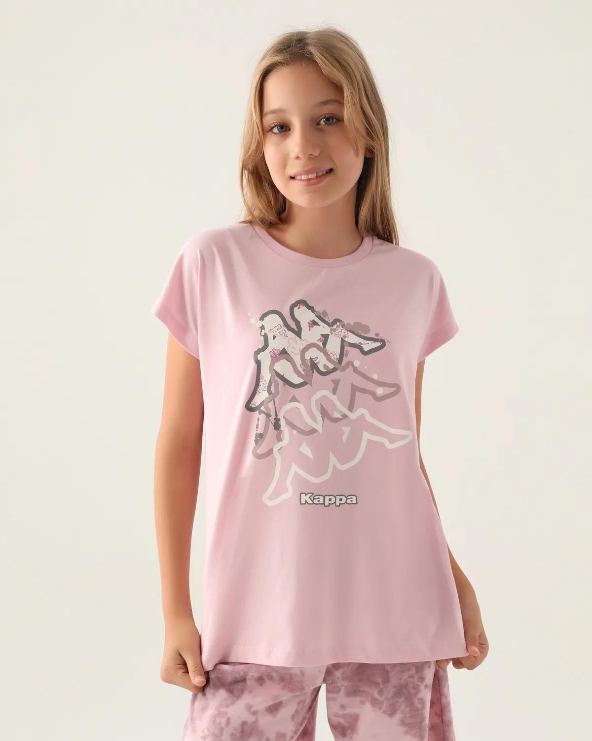 Pembe Logo Candace Kız Çocuk Açık Pembe Regular Fit Tişört