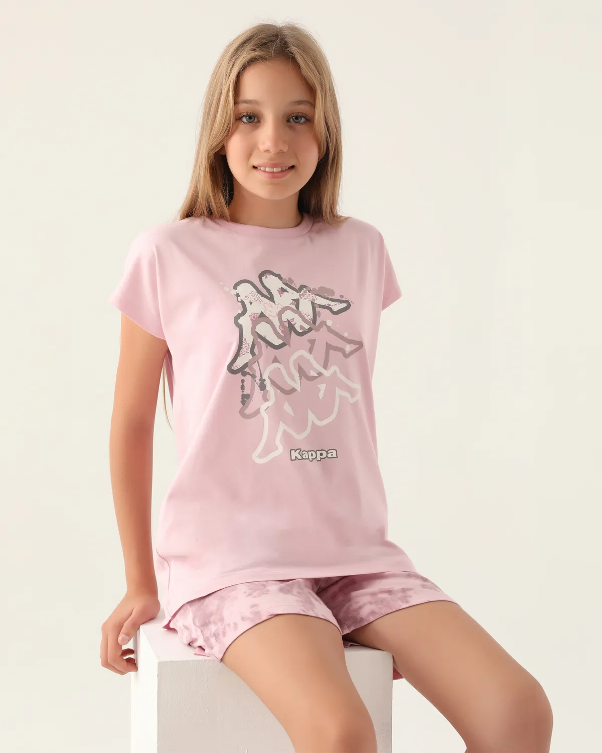 Pembe Logo Candace Kız Çocuk Açık Pembe Regular Fit Tişört