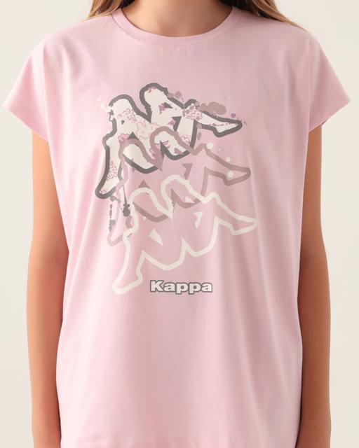 Pembe Logo Candace Kız Çocuk Açık Pembe Regular Fit Tişört - KAPPA® Türkiye