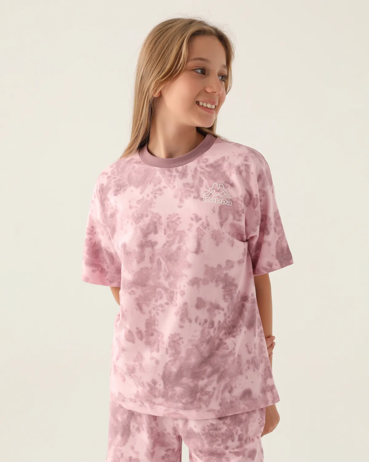 Pembe Logo Cara Kız Çocuk Açık Pembe Regular Fit Tişört