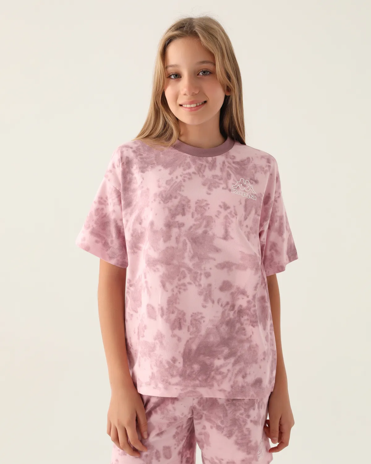 Pembe Logo Cara Kız Çocuk Açık Pembe Regular Fit Tişört