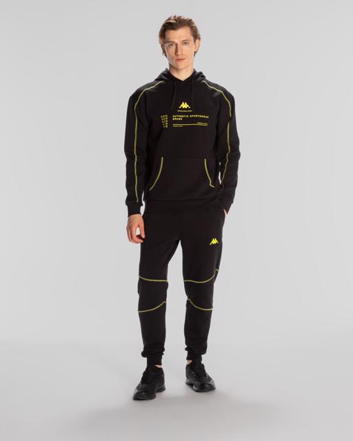 Siyah Authentic Waldo Hoodie Erkek Siyah Regular Fit Hoodie - KAPPA® Türkiye