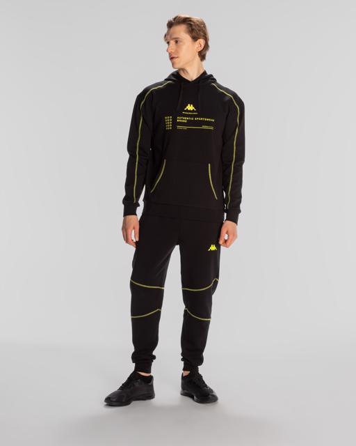 Siyah Authentic Waldo Hoodie Erkek Siyah Regular Fit Hoodie - KAPPA® Türkiye