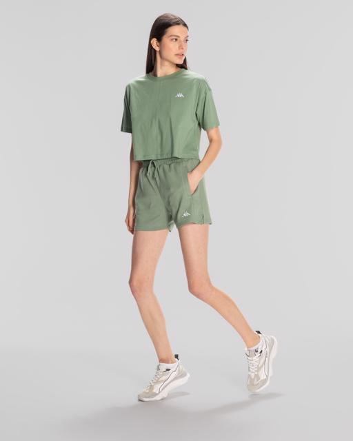 Yeşil Authentic Sylia T-Shirt Kadın Yeşil Oversize Fit Tişört - KAPPA® Türkiye