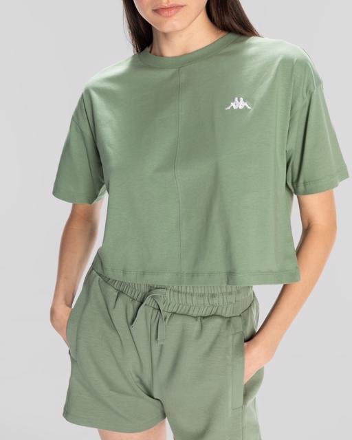 Yeşil Authentic Sylia T-Shirt Kadın Yeşil Oversize Fit Tişört - KAPPA® Türkiye