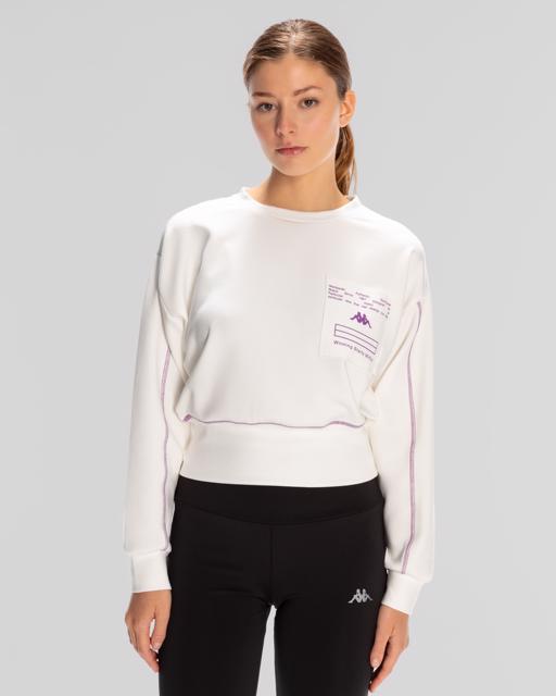 Beyaz Authentic Kage Sweatshirt Kadın Beyaz Regular Fit Sweatshirt - KAPPA® Türkiye