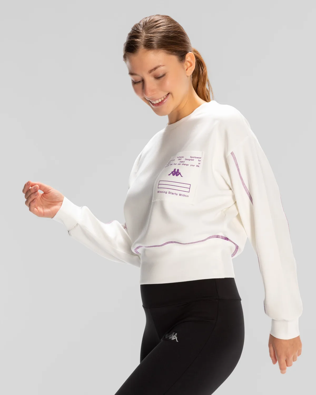 Beyaz Authentic Kage Sweatshirt Kadın Beyaz Regular Fit Sweatshirt