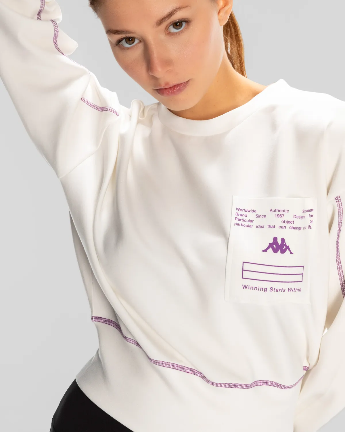 Beyaz Authentic Kage Sweatshirt Kadın Beyaz Regular Fit Sweatshirt