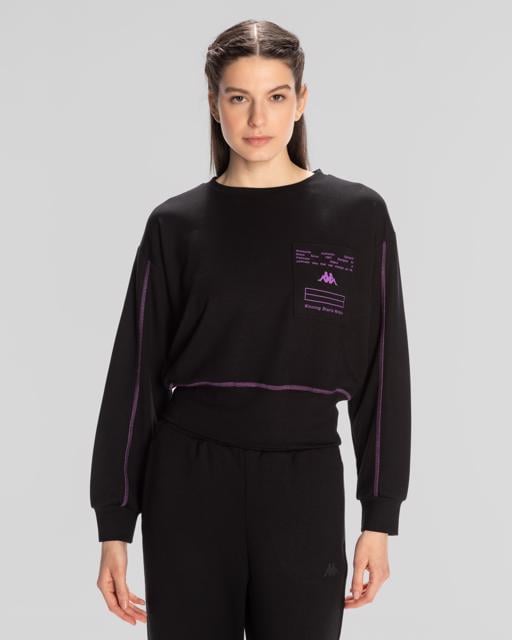 Siyah Authentic Kage Sweatshirt Kadın Siyah Regular Fit Sweatshirt - KAPPA® Türkiye