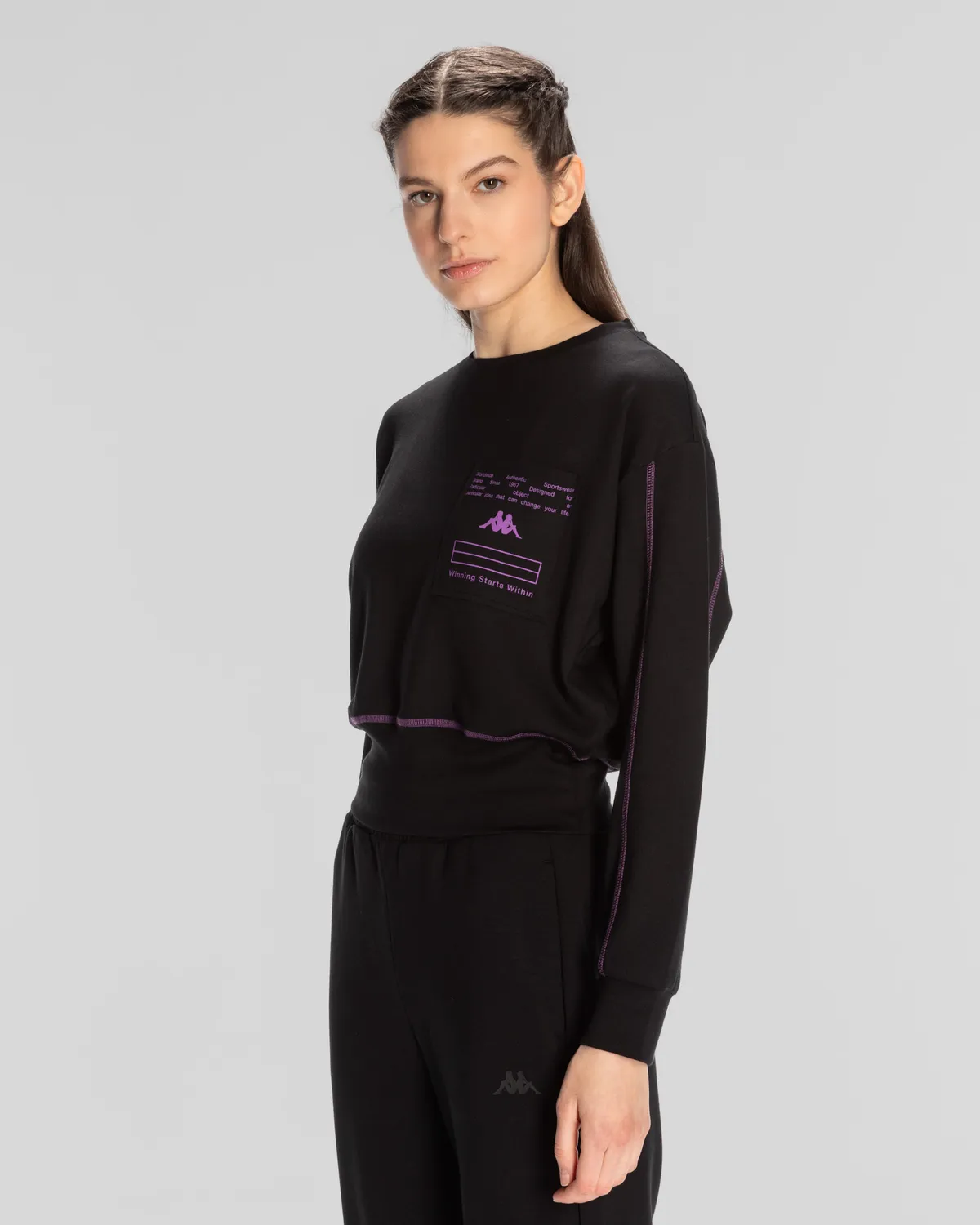 Siyah Authentic Kage Sweatshirt Kadın Siyah Regular Fit Sweatshirt