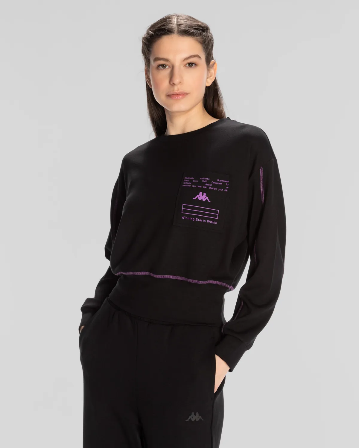 Siyah Authentic Kage Sweatshirt Kadın Siyah Regular Fit Sweatshirt