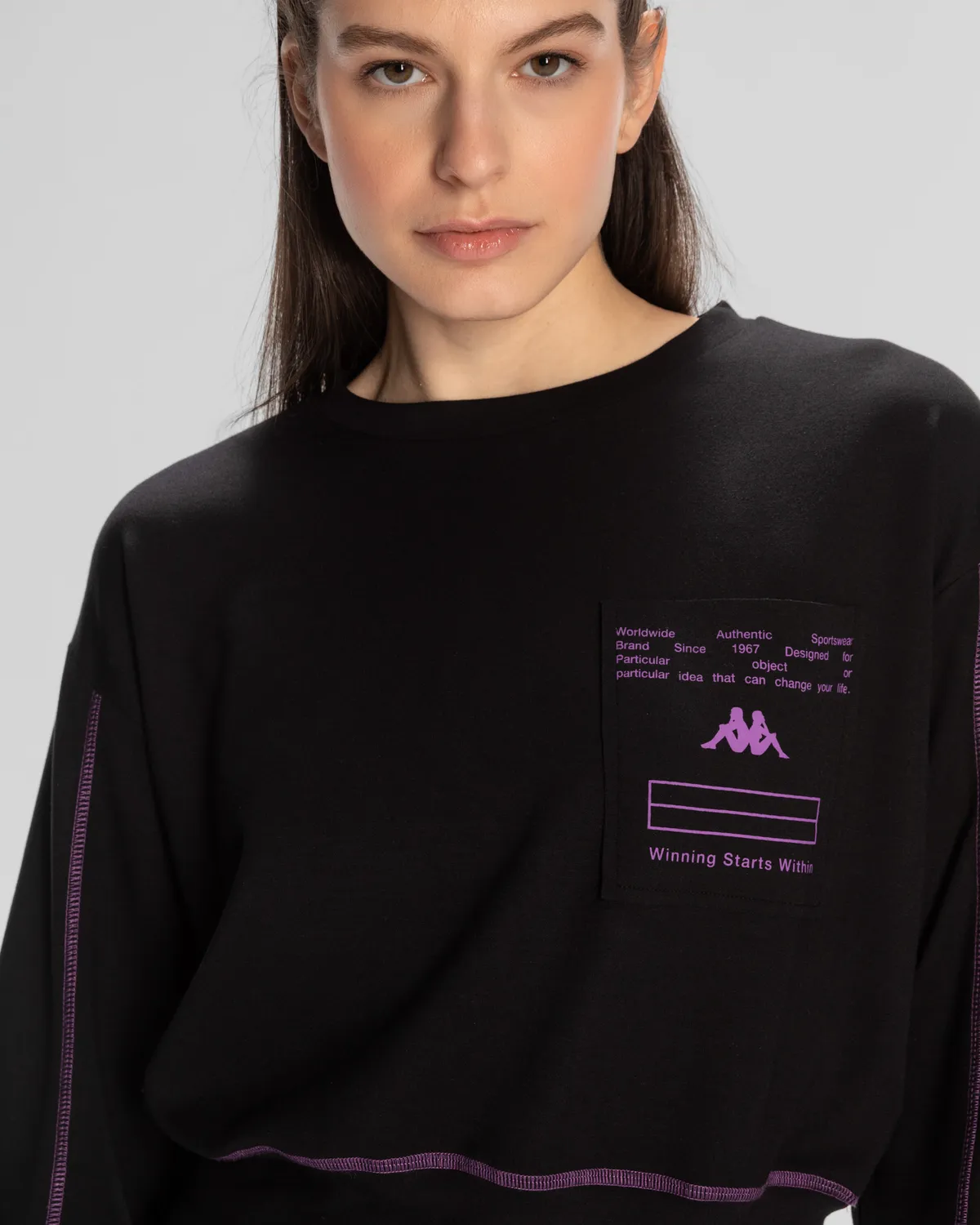 Siyah Authentic Kage Sweatshirt Kadın Siyah Regular Fit Sweatshirt