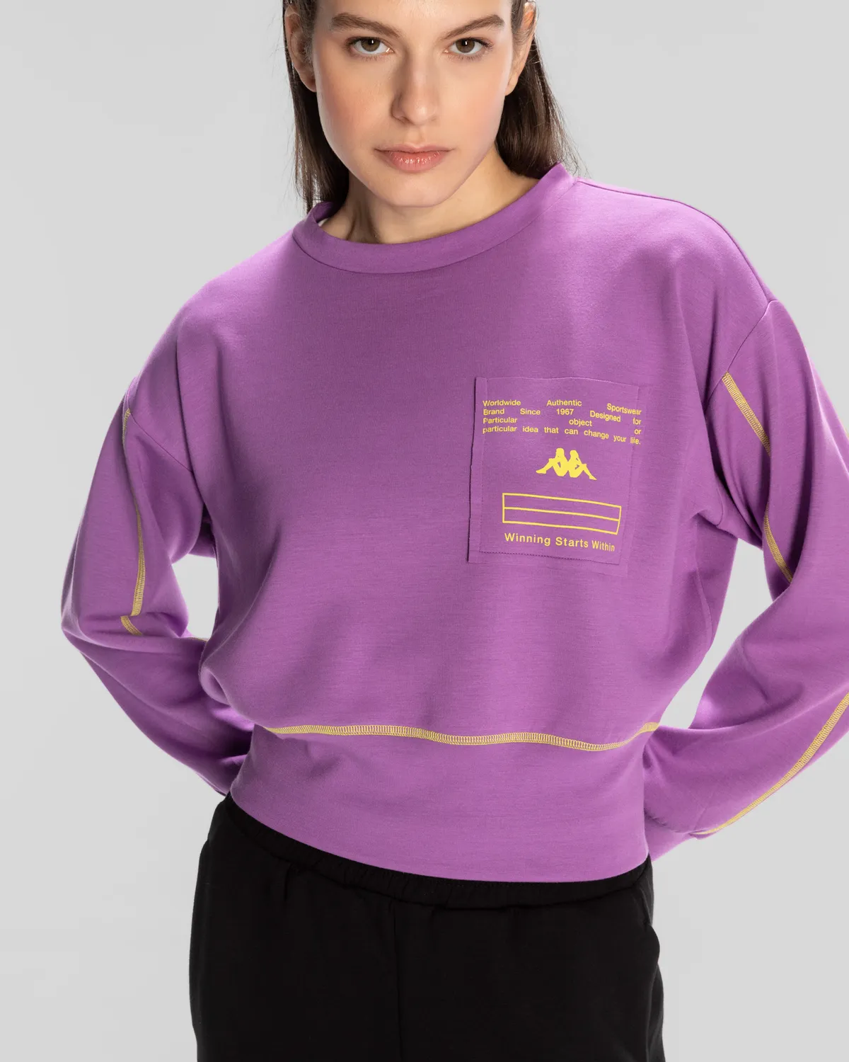 Mor Authentic Kage Sweatshirt Kadın Mor Regular Fit Sweatshirt