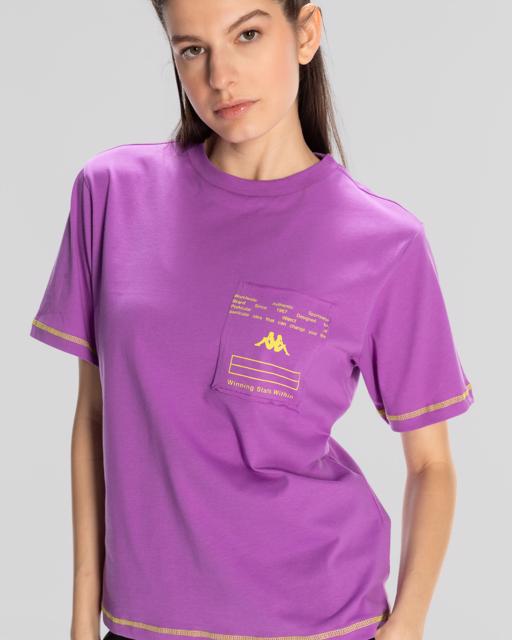 Mor Authentic Kage T-Shirt Kadın Mor Regular Fit Tişört - KAPPA® Türkiye