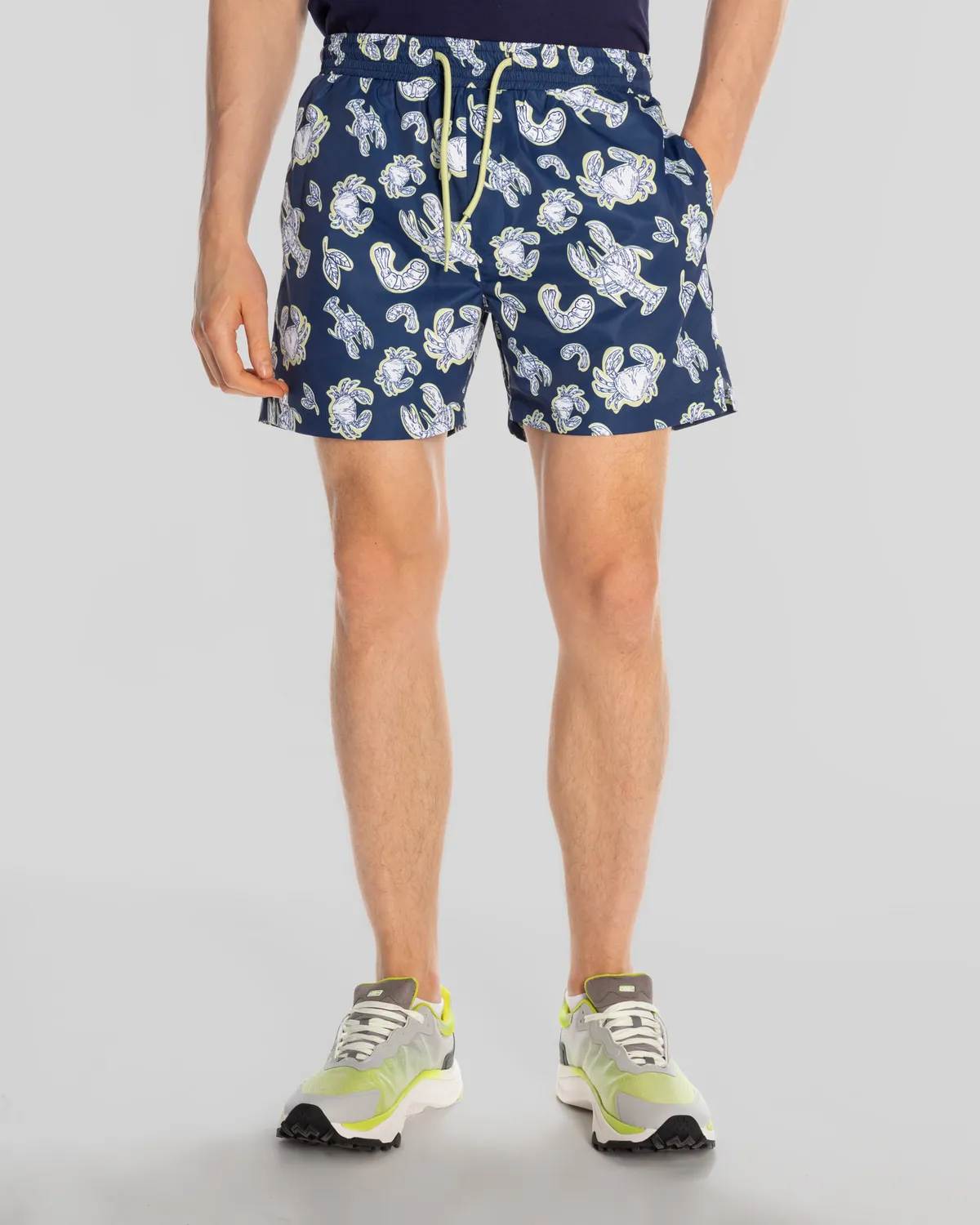 Mavi Authentic Vince Swimshort Erkek Lacivert-Beyaz Regular Fit Mayo