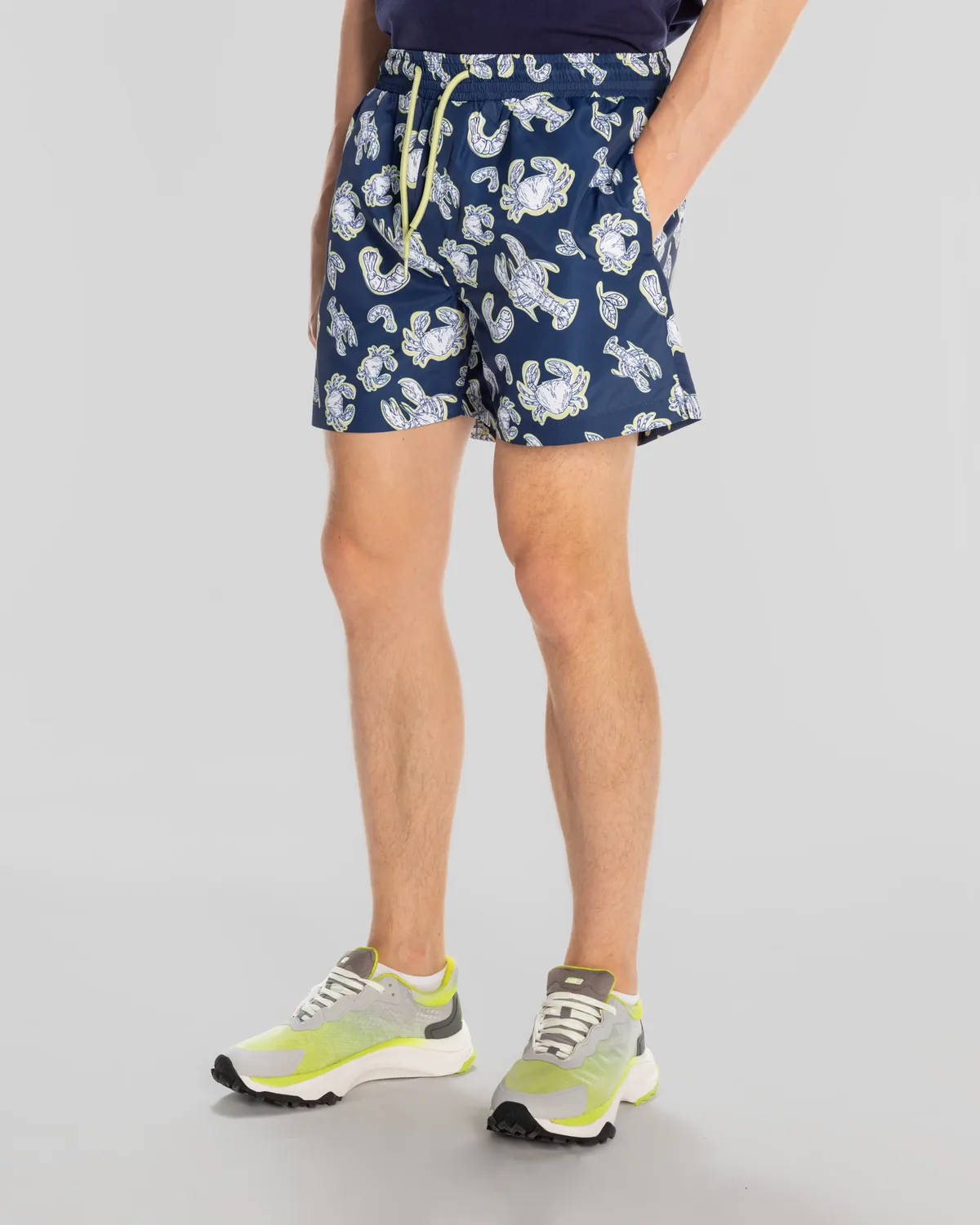 Mavi Authentic Vince Swimshort Erkek Lacivert-Beyaz Regular Fit Mayo