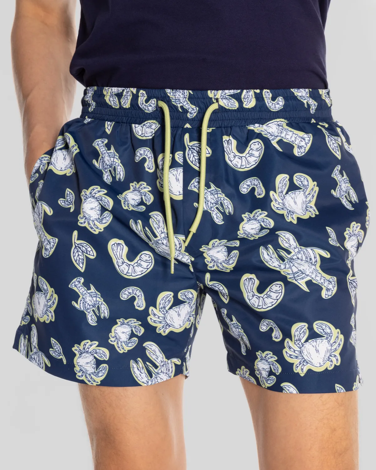 Mavi Authentic Vince Swimshort Erkek Lacivert-Beyaz Regular Fit Mayo