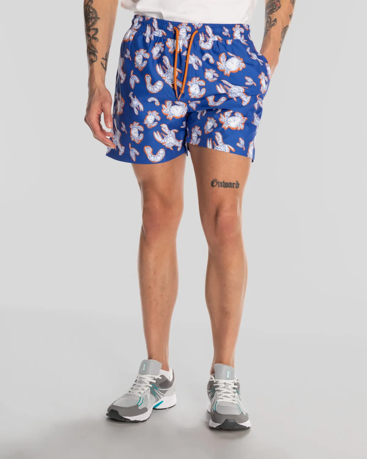 Mavi Authentic Vince Swimshort Erkek Mavi-Beyaz Regular Fit Mayo