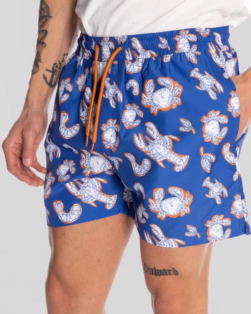 Mavi Authentic Vince Swimshort Erkek Mavi-Beyaz Regular Fit Mayo - KAPPA® Türkiye