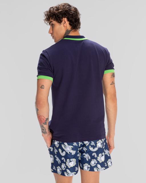 Mavi Logo Neon Erkek Koyu Mavi Regular Fit Polo Yaka Tişört - KAPPA® Türkiye