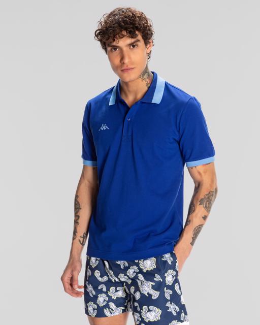 Mavi Logo Neon Erkek Mavi Regular Fit Polo Yaka Tişört - KAPPA® Türkiye
