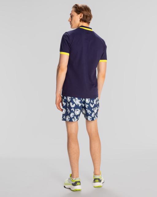 Mavi Logo Neon Erkek Lacivert-Neon Sarı Regular Polo Yaka Tişört - KAPPA® Türkiye