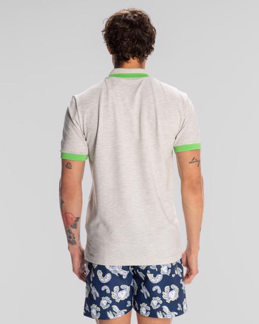 Gri Logo Neon Erkek Gri-Yeşil Regular Fit Polo Yaka Tişört - KAPPA® Türkiye