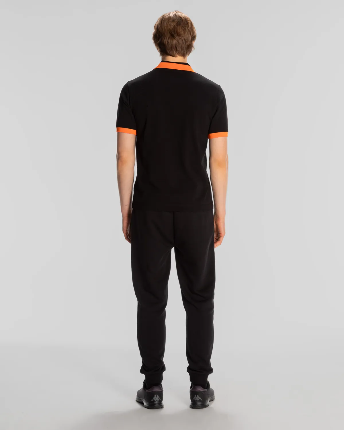 Siyah Logo Neon Erkek Siyah-Turuncu Regular Fit Polo Yaka Tişört