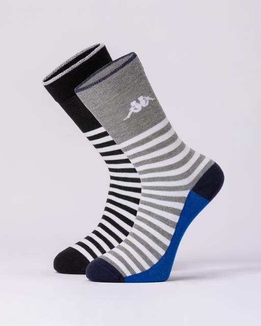 Beyaz Authentic Afram 2pack Unisex Siyah-Beyaz-Mavi Çorap - KAPPA® Türkiye