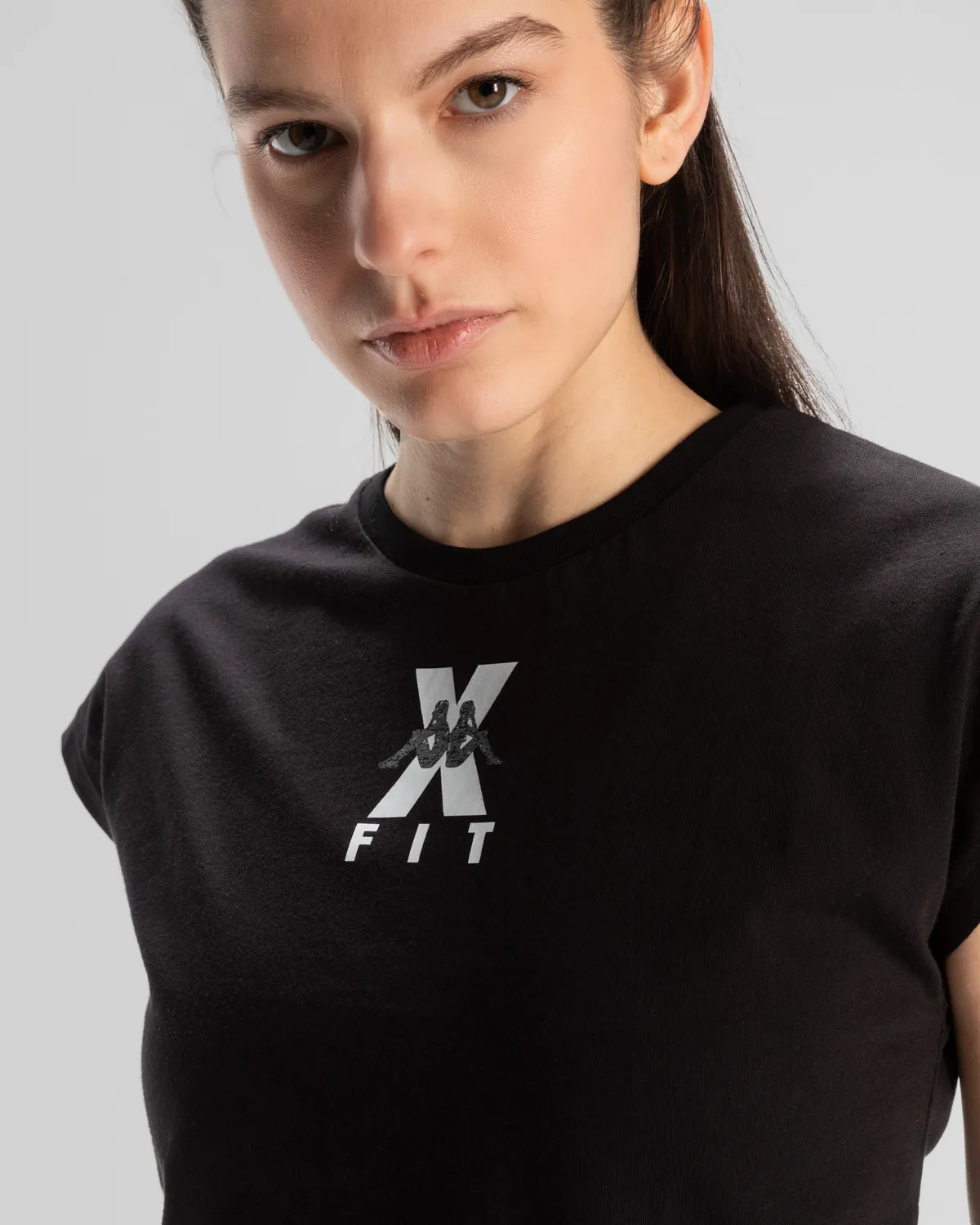 Siyah Kombat Wkt Ebura Xfit Kadın Siyah Comfort Fit Tişört