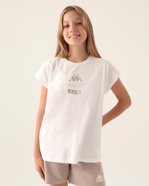 Bej Authentic Carmen Kız Çocuk Ekru  Regular Tişört - KAPPA® Türkiye