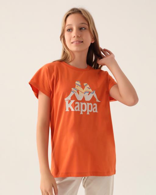 Turuncu Authentic Carolina Kız Çocuk Koyu Turuncu Regular Fit Tişört - KAPPA® Türkiye