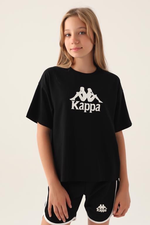 Siyah Authentic Carson Kız Çocuk Antrasit Regular Fit Tişört - KAPPA® Türkiye