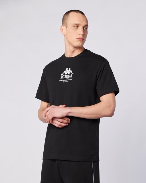 Siyah Authentic Gastor Tur Erkek Siyah Regular Fit Tişört - KAPPA® Türkiye