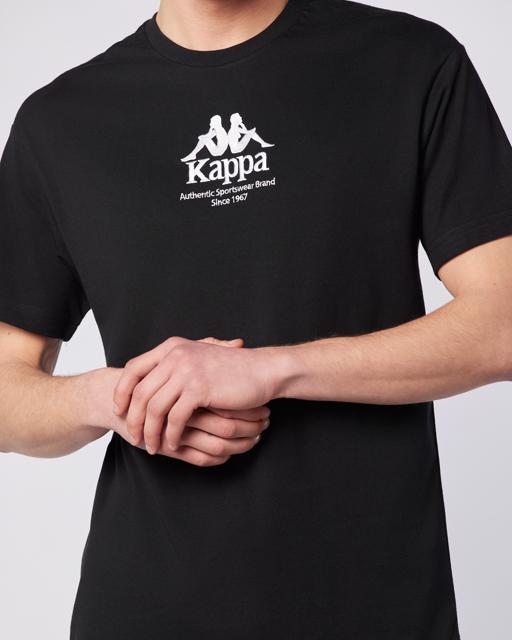 Siyah Authentic Gastor Tur Erkek Siyah Regular Fit Tişört - KAPPA® Türkiye