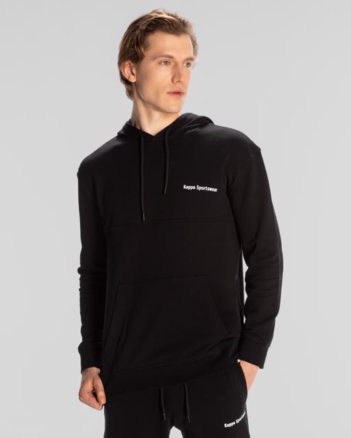 Siyah Authentic Theo Erkek Siyah Regular Hoodie - KAPPA® Türkiye