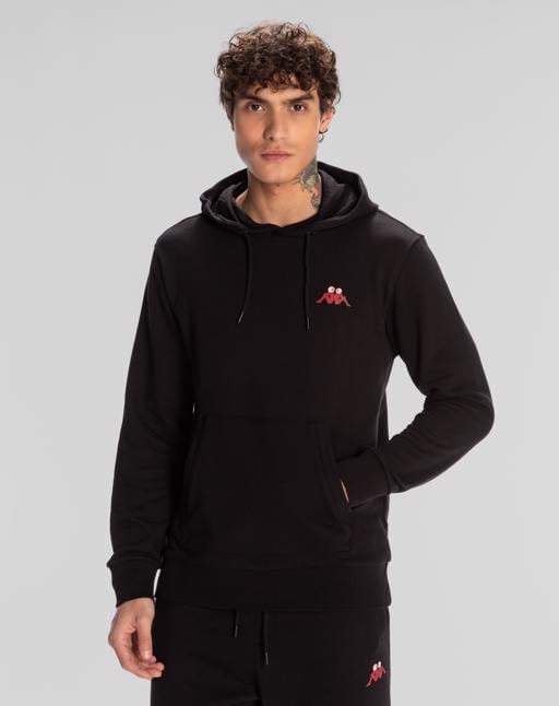 Siyah Authentic Space Jump Hoodie Erkek Siyah Regular Fit Hoodie - KAPPA® Türkiye