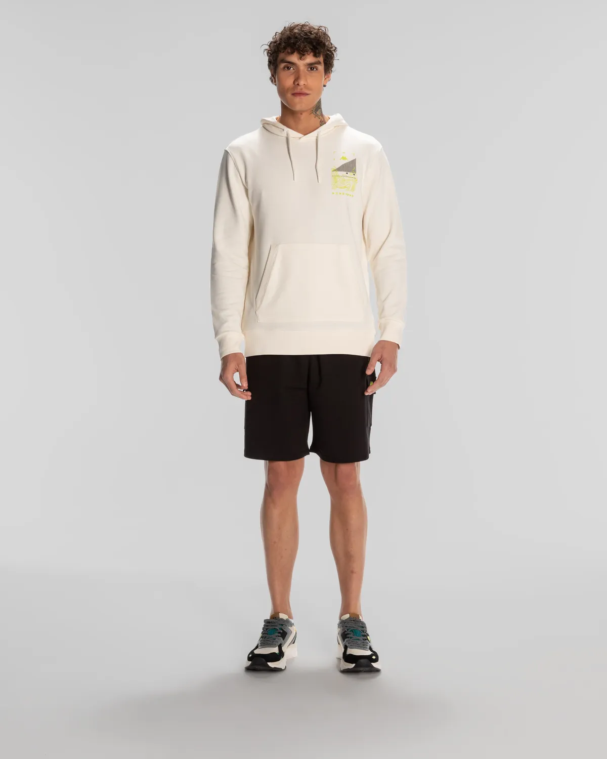 Beyaz Authentic Spacetime Hoodie Erkek Beyaz Regular Fit Hoodie