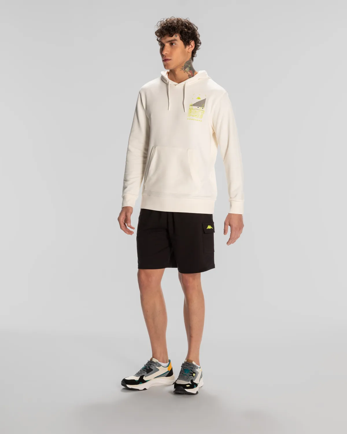 Beyaz Authentic Spacetime Hoodie Erkek Beyaz Regular Fit Hoodie