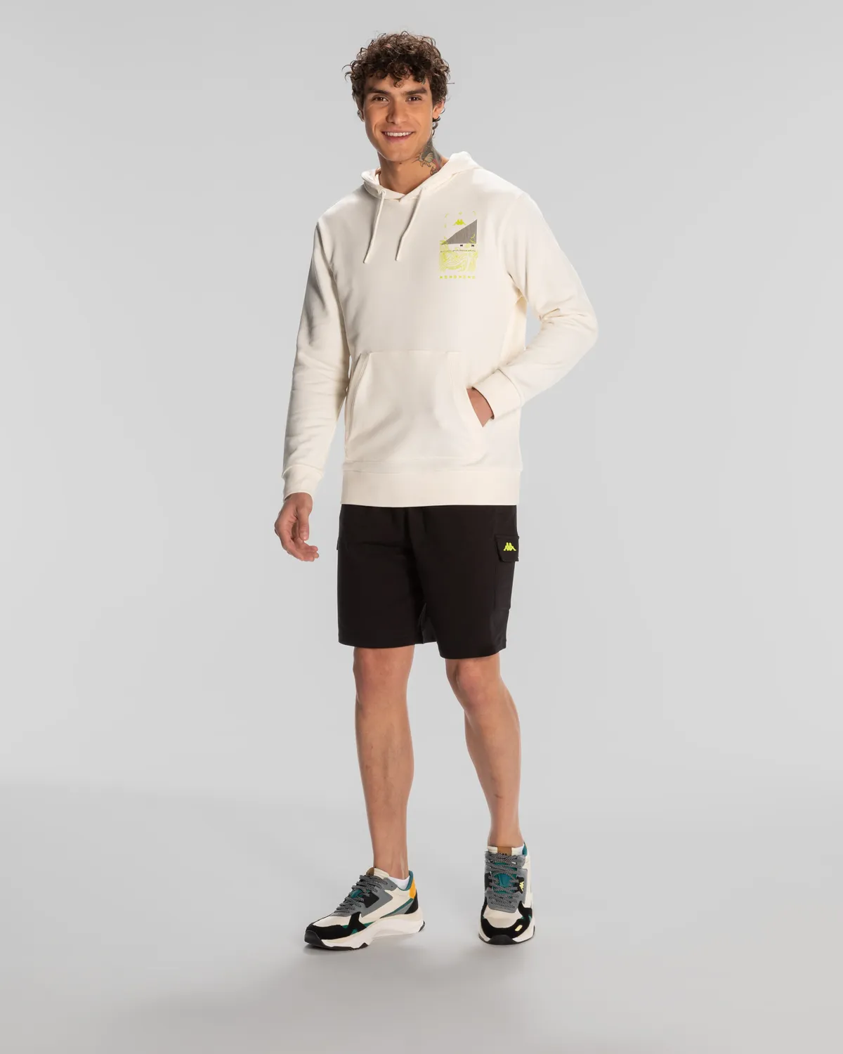 Beyaz Authentic Spacetime Hoodie Erkek Beyaz Regular Fit Hoodie