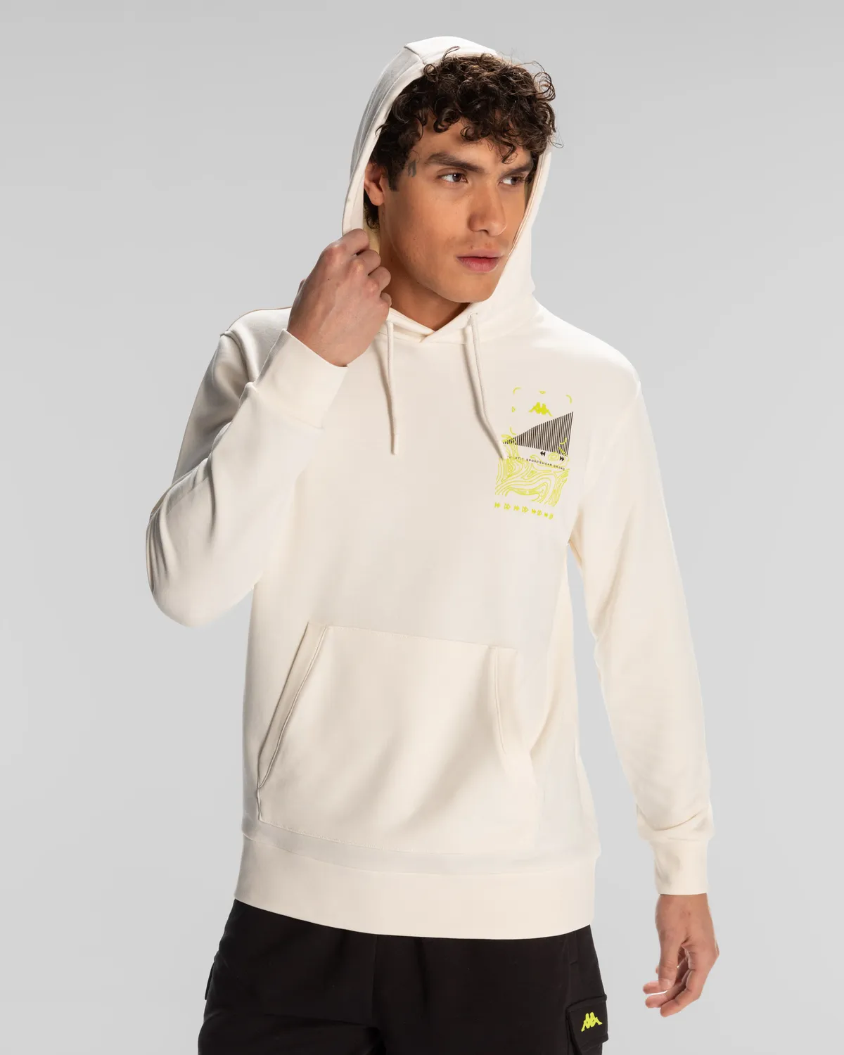 Beyaz Authentic Spacetime Hoodie Erkek Beyaz Regular Fit Hoodie