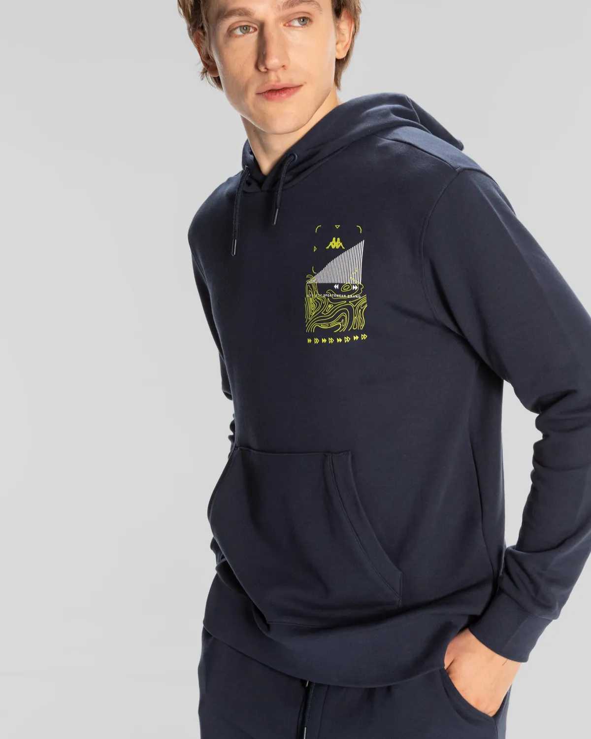 Mavi Authentic Spacetime Hoodie Erkek Gri-Mavi Regular Fit Hoodie