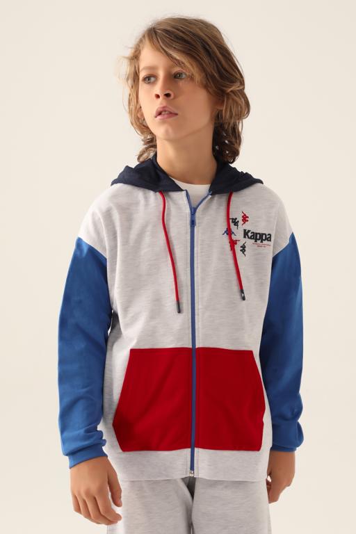 Gri Authentic Clayton Erkek Çocuk Gri Regular Fit Fermuarlı Eşofman Üstü - KAPPA® Türkiye